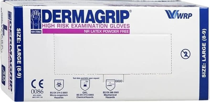 *Перчатки н/стерил смотровые Dermagrip HighRisk р.8-9 L (50 пар) *Перчатки н/стерил смотровые Dermagrip HighRisk р.8-9 L (50 пар)