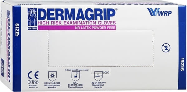 *Перчатки н/стерил смотровые Dermagrip HighRisk р.9-10 (XL)