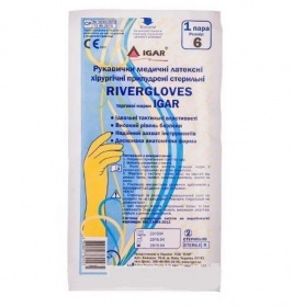 *Рукавички Igar хір.ст.припудрені RiverGloves р.6 пара