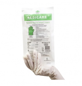 *Рукавички хірургічні латексні стерильні Medicare 7,0, припудрен. з валиком на манжеті STERIL/R