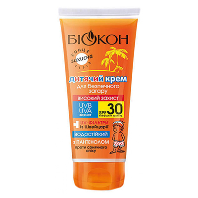 *Крем Біокон для безпечної засмаги дитячий SPF 30 90мл