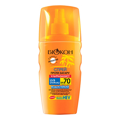 *Спрей Біокон проти засмаги Ультразахист SPF70 160мл