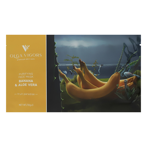 *Маска для обличчя Vigor Очищаюча Банан та Алое віра №1