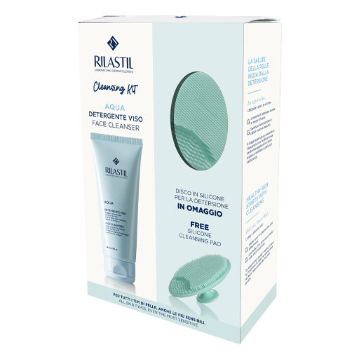 *Набір Rilastil Аква Делікатний очищуючий гель для обличчя 200мл+ силіконова щітка