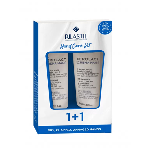 *Набір Rilastil Ксеролакт 1+1 Відновлюючий та захисний крем для рук 30мл