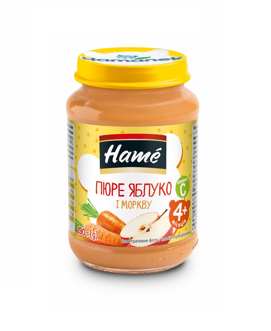 *Пюре Hame Яблучне з морквою 190 г