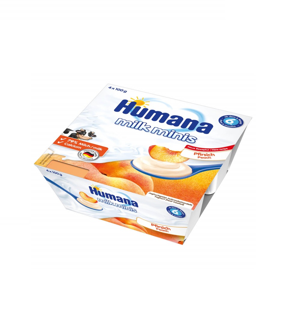 Йогурт Humana десерт персик 4*100 г Йогурт Humana десерт персик 4*100 г