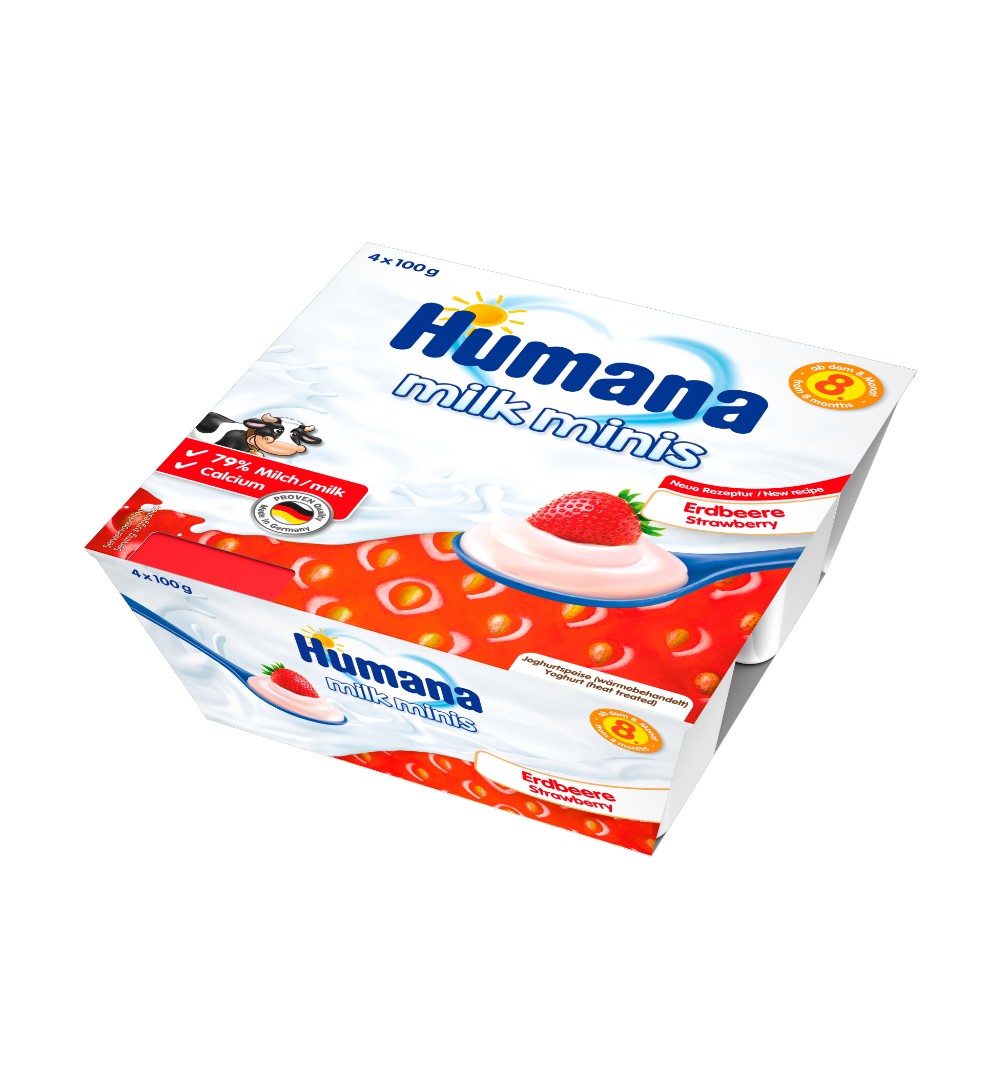*Йогурт Humana десерт клубника 4*100 г *Йогурт Humana десерт клубника 4*100 г