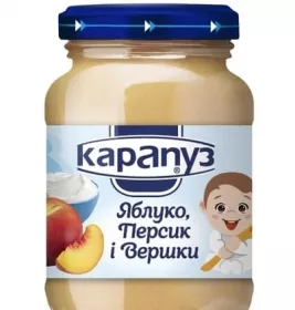 *Пюре Карапуз из яблок персиков со сливками 200 г
