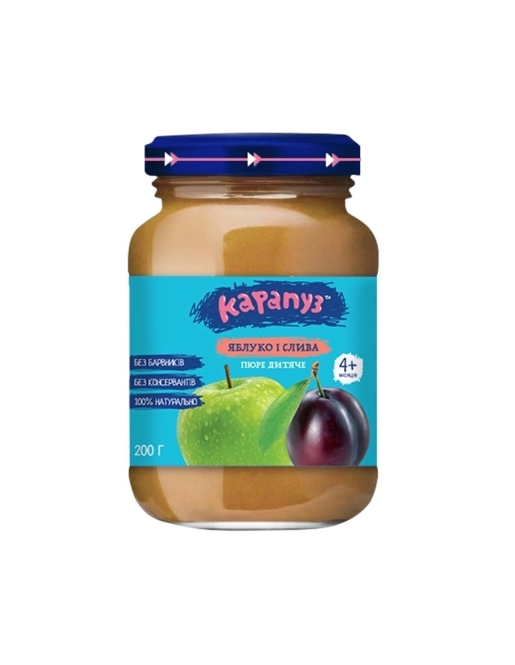 Пюре Карапуз з яблук і слив 200 г