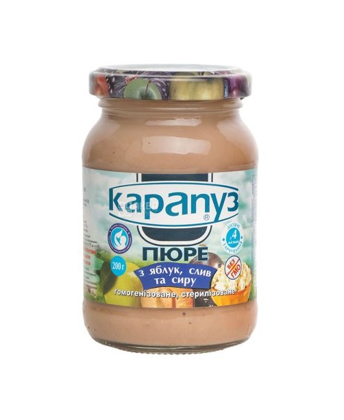 *Пюре Карапуз из яблок слив и творога 200 г *Пюре Карапуз из яблок слив и творога 200 г
