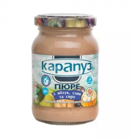 *Пюре Карапуз из яблок слив и творога 200 г