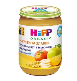 Пюре HiPP 4800 Фруктове асорті з зерновими пластівцями 190 г