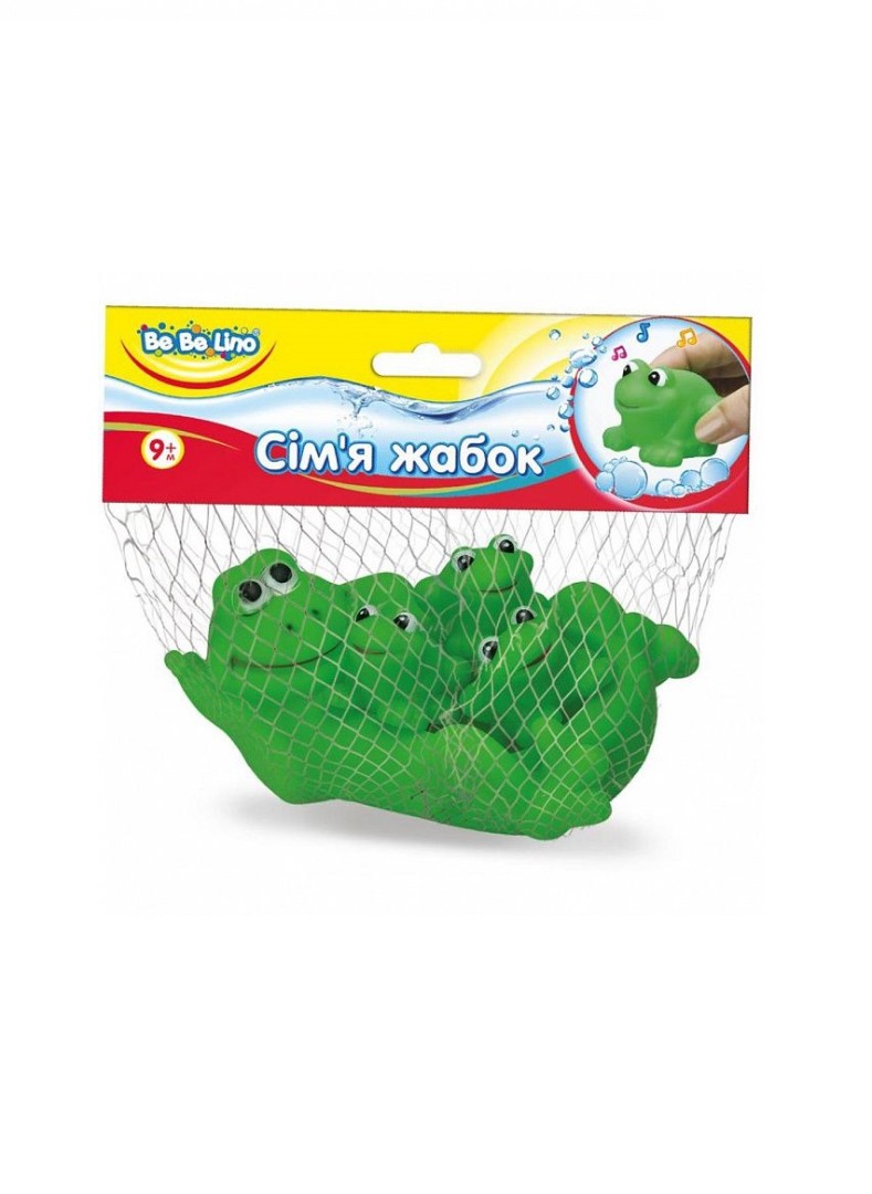 Іграшка Бебеліно пищалки для ванної Родина жабенят з 9+ місяців