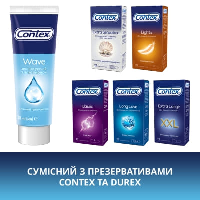 *Гель-смазка Contex 30 мл Wave + Romantic + Flash Акция
