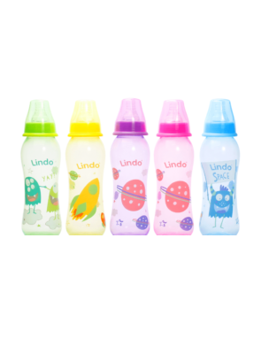 *Пляшка Lindo кольорова 250 мл з силіконовою соскою