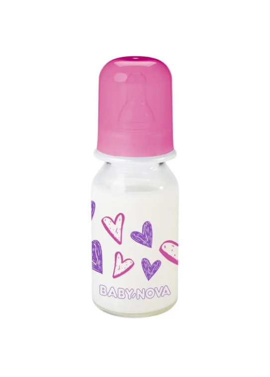 Пляшка скло для дитячего харчування 125 мл Декор ДІВЧИНКА