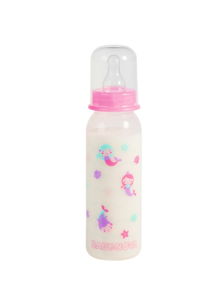 *Бутылочка Baby-nova 47000/47010-2 пластик 250мл Декор ДЕВОЧКА *Бутылочка Baby-nova 47000/47010-2 пластик 250мл Декор ДЕВОЧКА