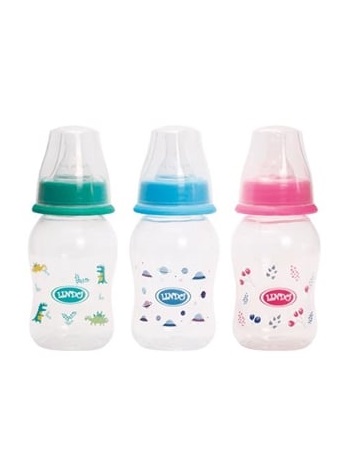 Пляшечка Lindo вигнута із силіконовою соскою125 мл