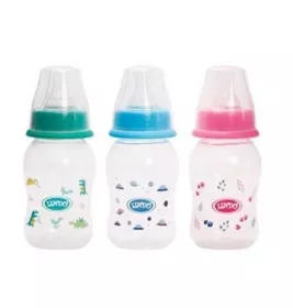 Пляшечка Lindo вигнута із силіконовою соскою125 мл