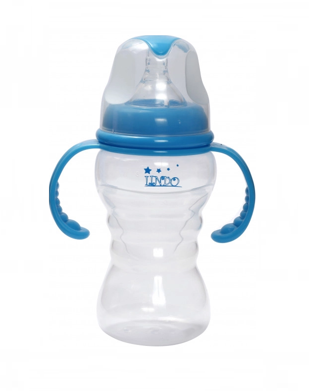 Пляшечка Lindo Premium з ручками та силіконовою соскою 240 мл