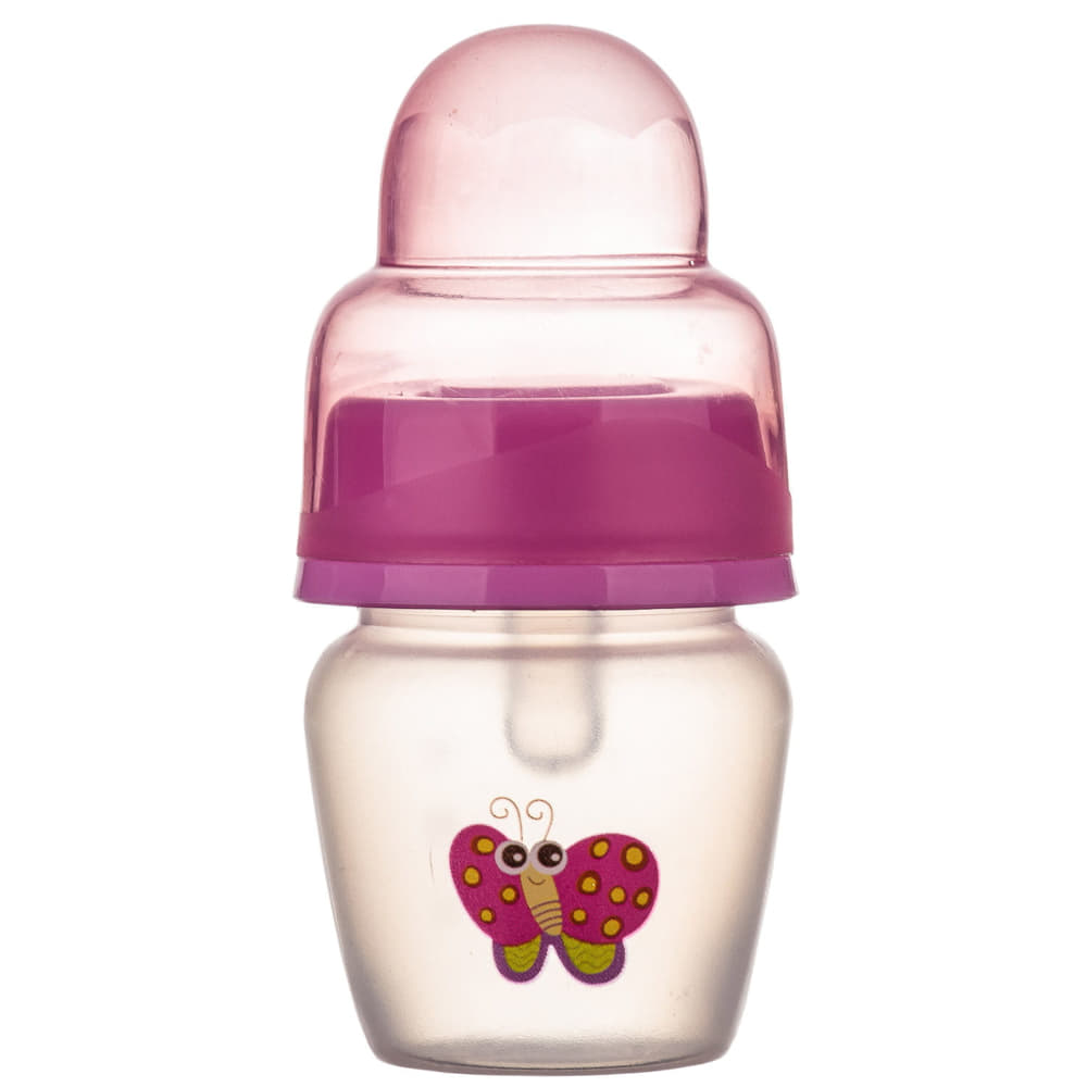 Пляшечка Lindo кругла із силіконовою соскою від 0 міс. 40 мл