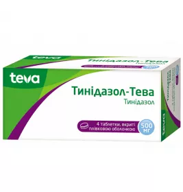 Тинідазол-Тева таблетки, в/плів. обол. по 500 мг №4