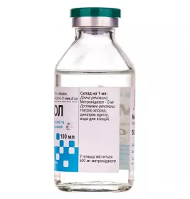 Метронідазол розчин для інфузій 0.5% по 100 мл у пляшці 1 шт. - (Юрія-Фарм)