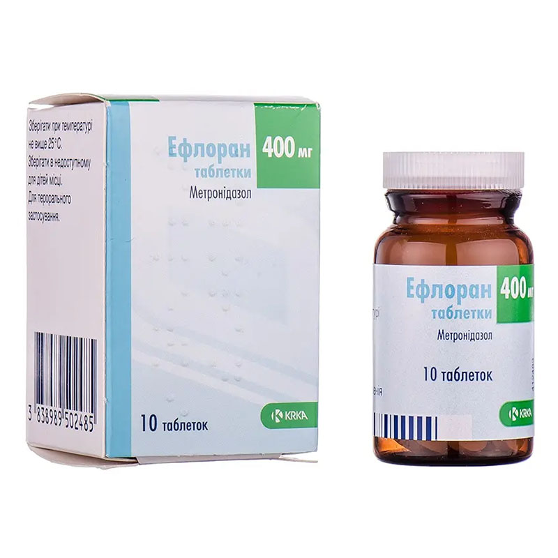 Ефлоран KRKA таблетки по 400 мг 10 шт. у флаконі