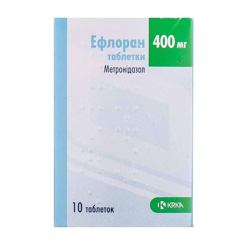 Ефлоран KRKA таблетки по 400 мг 10 шт. у флаконі