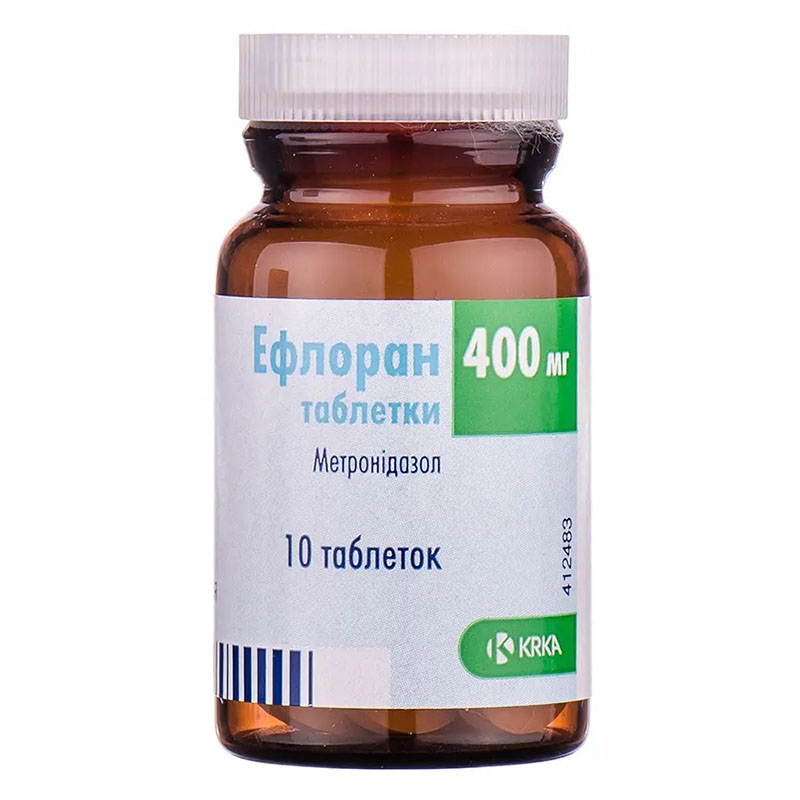 Ефлоран KRKA таблетки по 400 мг 10 шт. у флаконі