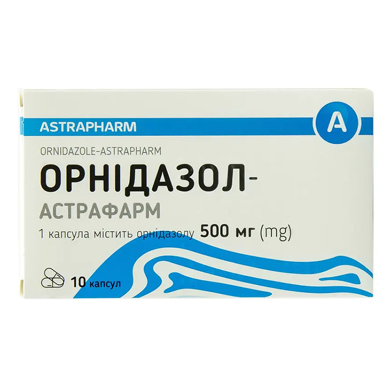 Орнидазол-Астрафарм капсулы по 500 мг 10 шт. Орнидазол-Астрафарм капсулы по 500 мг 10 шт.