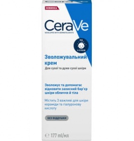 Крем CeraVe Зволожуючий для сухої і дуже сухої шкіри обличчя і тіла 177 мл