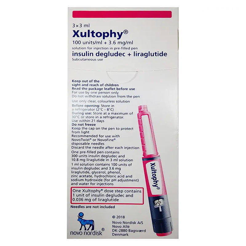 Ксалтофай розчин для ін'єкцій 100 ОД/мл 3,6 мг/мл картридж по 3 мл у шприц-ручці 3 шт.