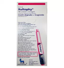 Ксалтофай розчин для ін'єкцій 100 ОД/мл 3,6 мг/мл картридж по 3 мл у шприц-ручці 3 шт.