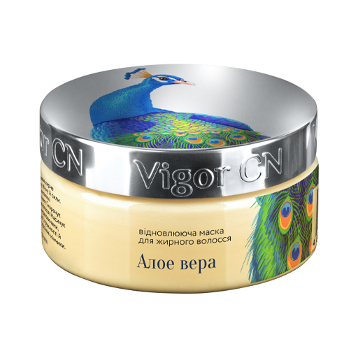 *Маска для волосся Vigor відновлююча для жирного волосся Алое Вера 180мл