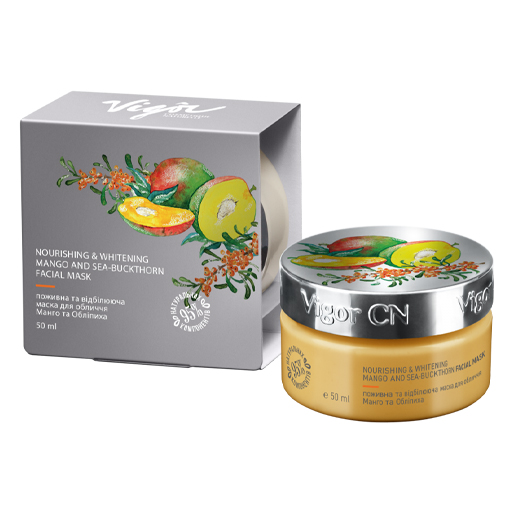*Маска для обличчя Vigor Манго та обліпиха живильна та відбілююча 50мл