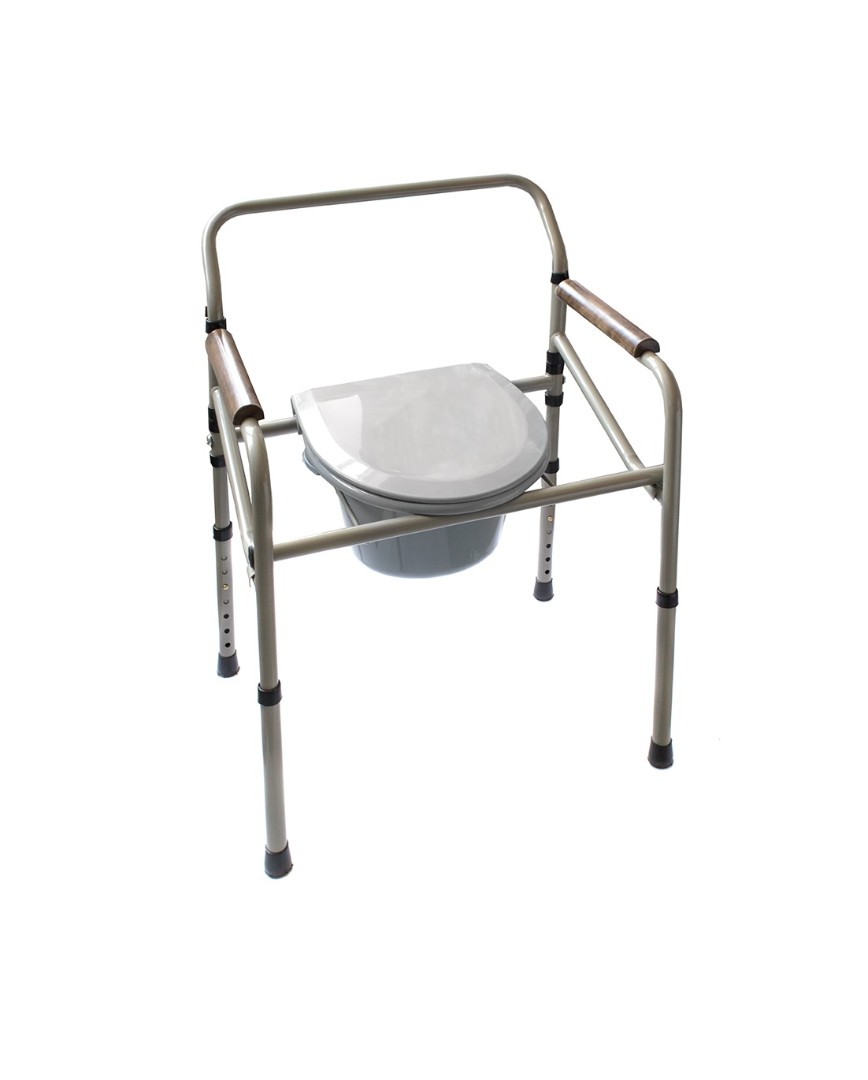 *Стілець-туалет Medok із санітарним оснащенням сталевий складний регульований по висоті, MED-04-011