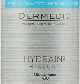 Міцелярна вода Dermedic Hydrain3 Hialuro H2O для зневодненої сухої шкіри 200мл