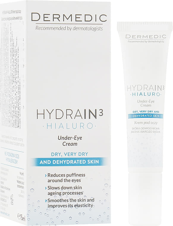 Гідрокрем Dermedic Hydrain3 Hialuro Гіаулуроновий під очі 15г
