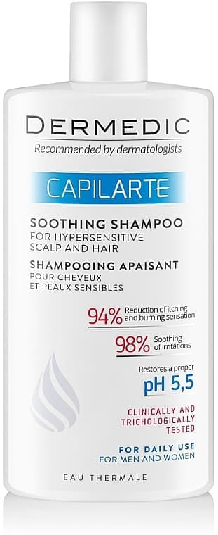 Шампунь Dermedic Сapilarte Запокійливий для чуттєвої та подразненої шкіри голови 300мл
