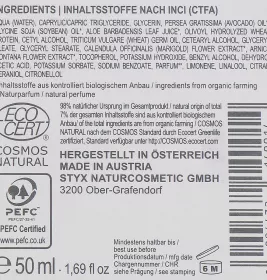 Крем STYX Авокадо нормальна шкіра обличчя 50мл органик