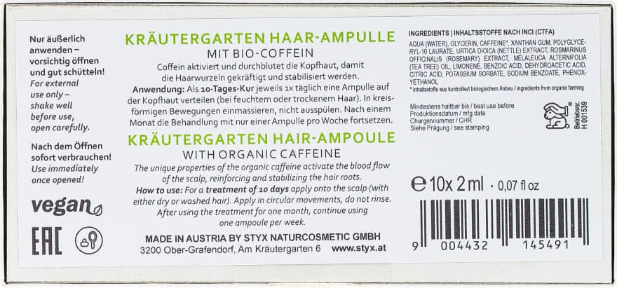 Засіб STYX для волосся з біо-кофеїном амп.2мл*10шт
