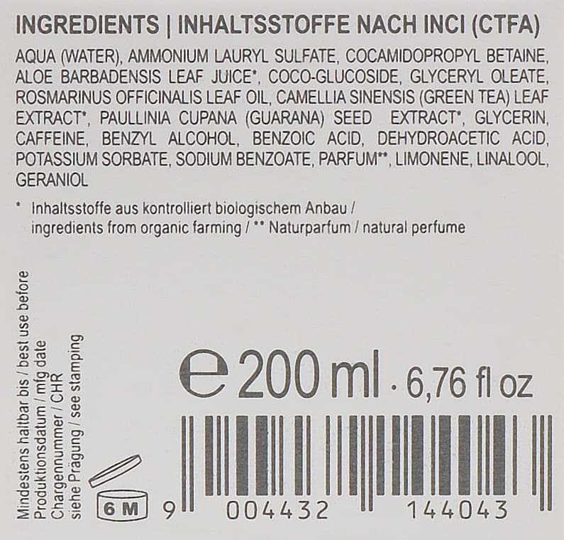 *Шампунь STYX для волос с Био-кофеином 200мл