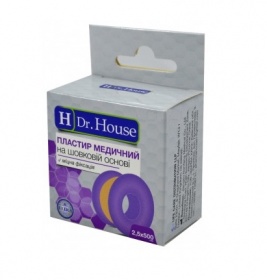 *Лейкопластир H Dr.House котушка шовкова основа 2,5 см*5 м пластмасова упакова