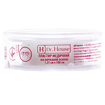 *Лейкопластир H Dr.House котушка нетк.1,25см*5м пластм.котушка