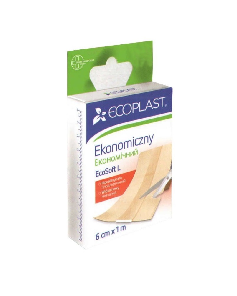 *Лейкопластырь ECOPLAST медицинский нетканый 6cм*1м