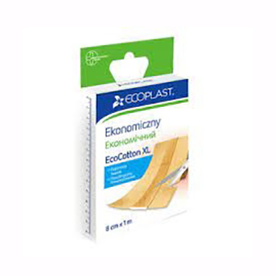 *Лейкопластырь ECOPLAST Медицинский нетканый 8cм*1м