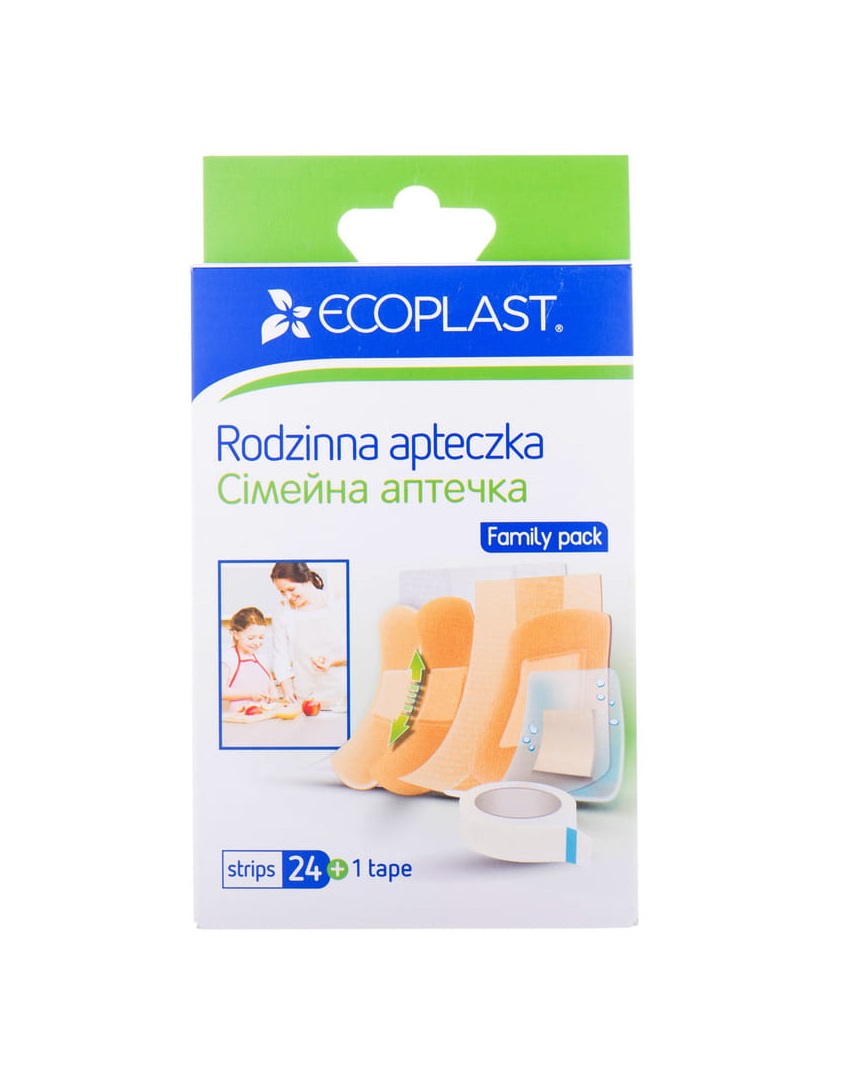 *Лейкопластир ECOPLAST Сімейна аптечка набір медичний №25