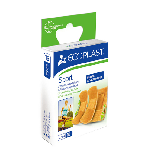 *Лейкопластир ECOPLAST Спорт набір медичний тканий прозорий №16